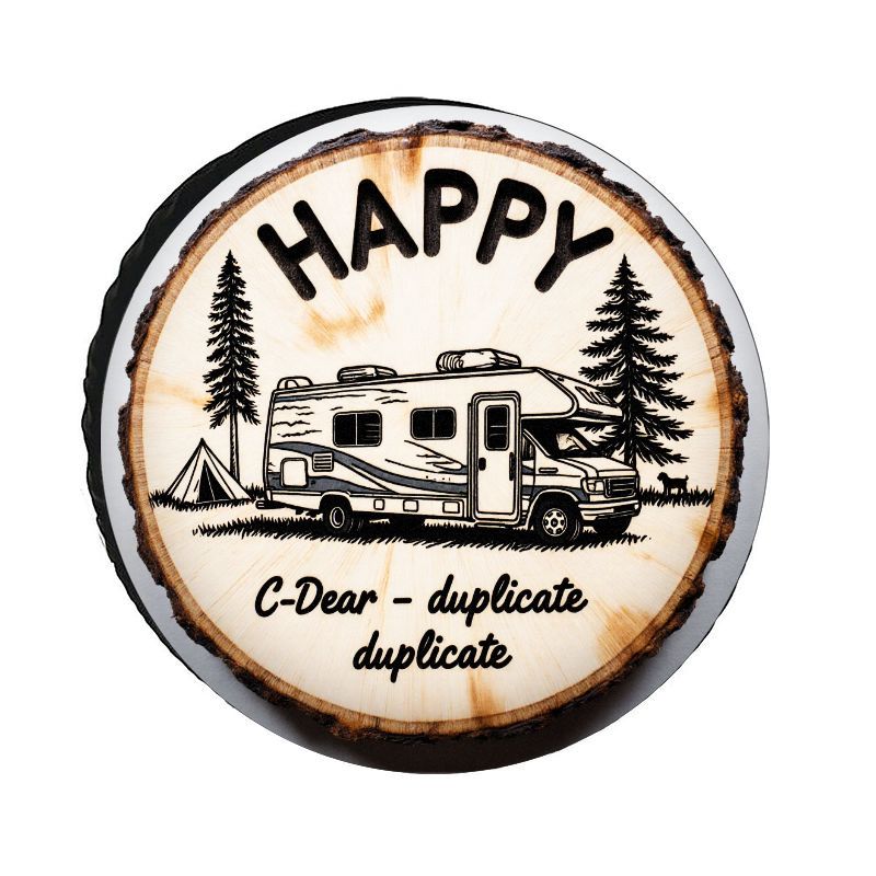 Outdoor Adventure Inc - HAPPY RV Kamp Temalı Polyester Lastik