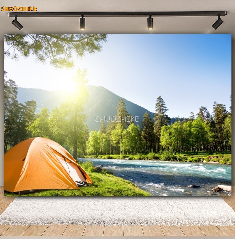 Açık Orman Kamp Zemin Fotoğraf - Outdoor Adventure Background incelemesi ve fiyatı